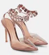 Gianvito Rossi Embellished Pvc Pumps In Peach+camellia