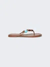 Gianvito Rossi Shanti Thong Embellished Leather Flip Flops In Texas And Cuoio