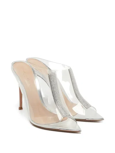 Pre-owned Gianvito Rossi Embellishment Mules In White