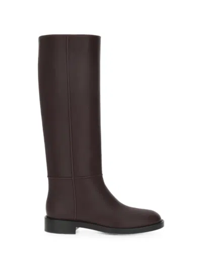 Gianvito Rossi Riding Leather Knee-height Boots In Brown