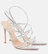 Gianvito Rossi Ettie 105 Stiletto Heel In Silk Silver In Metallic