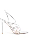 Gianvito Rossi Ettie 105 Stiletto Heel In Silk Silver In Metallic