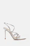 Gianvito Rossi Ettie 105 Stiletto Heel In Silk Silver In Metallic