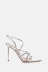 Gianvito Rossi Ettie 105 Stiletto Heel In Silk Silver In Metallic