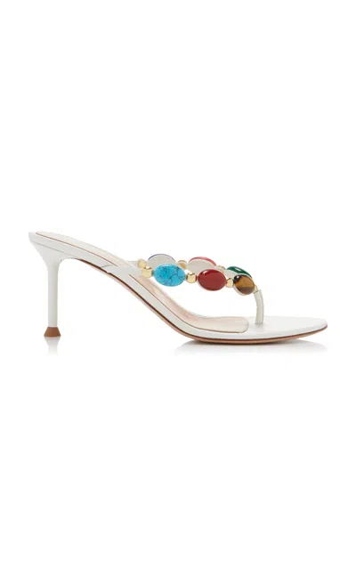 Gianvito Rossi Exclusive La Isla Shanti Stone-embellished Leather Sandals In Multi