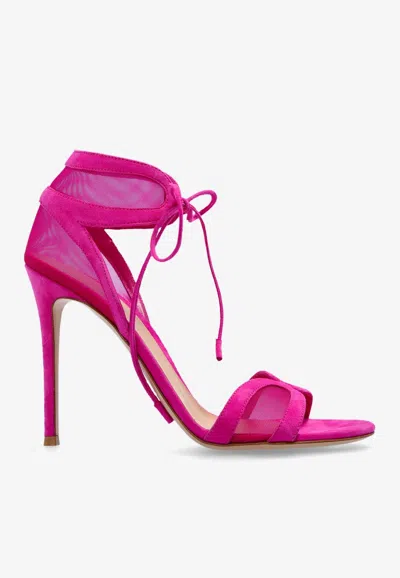 Gianvito Rossi Falene 105 Suede Sandals In Pink