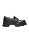 Gianvito Rossi Farren Leather Platform Penny Loafers In Black