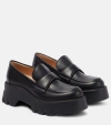 GIANVITO ROSSI FARREN LEATHER PLATFORM PENNY LOAFERS