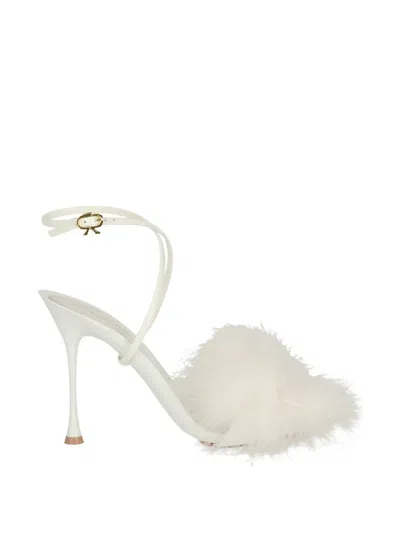 Gianvito Rossi Feathered-strap Sandals In Neutral