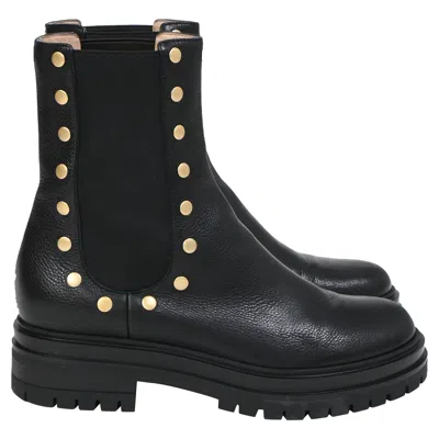 Gianvito Rossi Flair Stud Boots In Black Leather