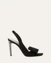 Gianvito Rossi Flash Bow Slingback Sandals In Nero