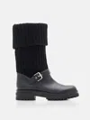 Gianvito Rossi Stivali Thurso Nero In Pelle E Tessuto Donna In Schwarz 1