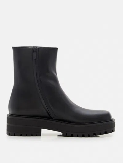 Gianvito Rossi Flat Ankle Boots  Woman Colour Black In Schwarz
