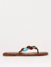 Gianvito Rossi Shanti Thong Embellished Leather Flip Flops In Brown