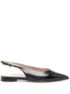 Gianvito Rossi Buckle-fastened Black Calf Leather Flats In Black