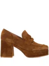 Gianvito Rossi Penny Bar Heeled Loafer In Beige