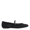 Gianvito Rossi Claudia Suede-trimmed Lace Mary Jane Flats In Black