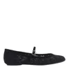 Gianvito Rossi Claudia Suede-trimmed Lace Mary Jane Flats In Black