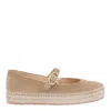 Gianvito Rossi Suede Mary Jane Ballerina Espadrilles In Brown
