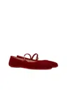 Gianvito Rossi 5mm Carla Velvet Ballerinas In Tabasco Red