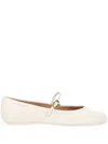 Gianvito Rossi 10mm Carla Soft Leather Ballerina Flats In White