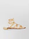 Gianvito Rossi Flat Sole Open Toe Strappy Sandals In Neutrals