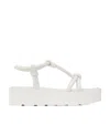 Gianvito Rossi Open Toe Platform Sandals In White