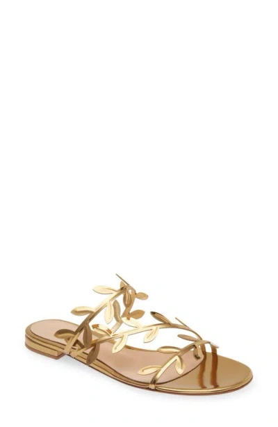 Gianvito Rossi Minimalist Metallic Sandals In Gold