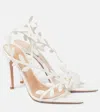Gianvito Rossi Leaf 85 Leather And Pvc Slingback Sandals In White