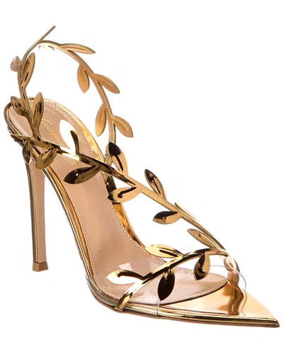 Gianvito Rossi Flavia 105 Leather Slingback Sandal In Gold