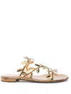 Gianvito Rossi Flavia Metallic Leather Slides In Gold