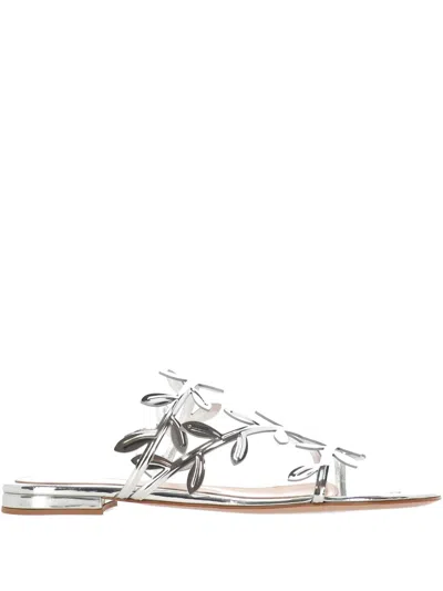 Gianvito Rossi Flavia Flat Sandals In Silver