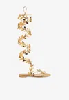 Gianvito Rossi Flavia Mirrored-leather Sandals In Gold