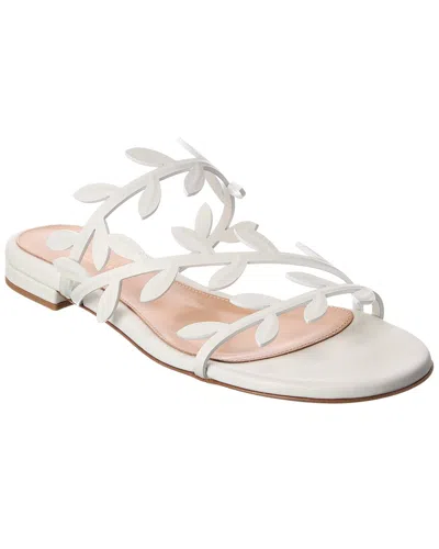 Gianvito Rossi Flavia Leather Sandal In White