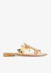 Gianvito Rossi Flavia Metallic Leather Flats In Gold