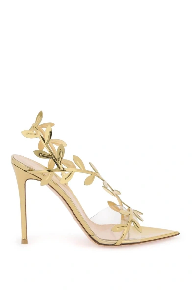 Gianvito Rossi Flavia 105 Metallic Leather Sandals In Gold