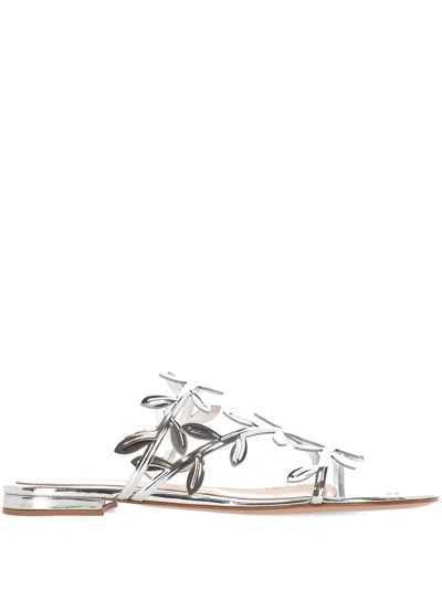 Gianvito Rossi Flavia Silver Flat Sandals