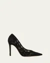 Gianvito Rossi Floral Lace Stiletto Pumps In Black