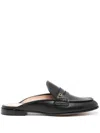Gianvito Rossi Florio Leather Slippers In Black