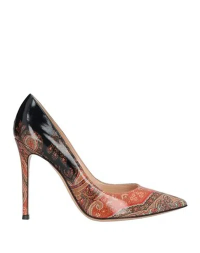 Gianvito Rossi For Etro Woman Pumps Brick Size 6 Textile Fibers