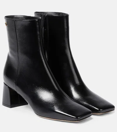 Gianvito Rossi Freeda Leather Ankle Boots In Black