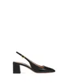Gianvito Rossi Freeda Sling 55 Square Toe Heels In Black