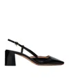 Shop Gianvito Rossi Freeda Sling 55 Square Toe Heels In Black