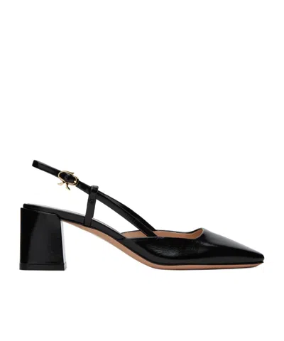 Gianvito Rossi Freeda Sling 55 Square Toe Heels In Black