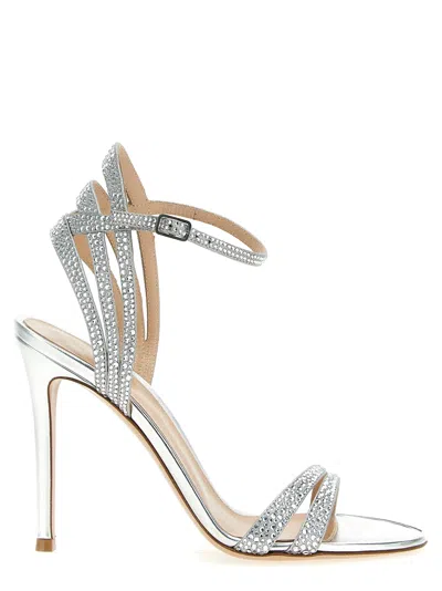 Gianvito Rossi Freesia 105 Crystal-embellished Sandals In Silver