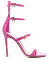 Gianvito Rossi Ribbon Uptown Patent High Heel Sandals In Fuchsia