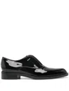 Gianvito Rossi Patent Leather Lace-up Shoes With Low Block Heel In Black