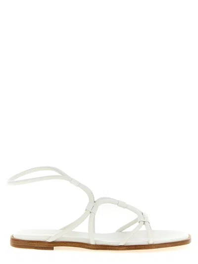 Gianvito Rossi G32574 Flat Sandals Open Toe Straps In White