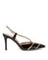 Gianvito Rossi Elegant Pointed Toe Leather Slingbacks With Stiletto Heel