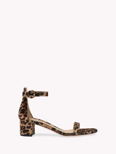 Gianvito Rossi Gaeta 45 Sandals In Brown Textile